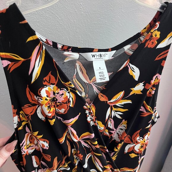 WHBM Floral Faux-Wrap Dress Womens Size 8 - Picture 3 of 4